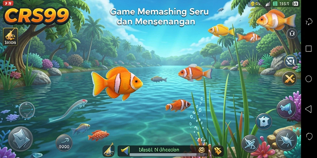 Screenshot CRS99 yang menunjukkan momen menangkap ikan besar di lautan.