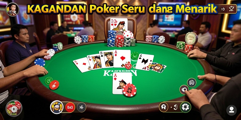 Tampilan gameplay Poker KAGANDAN yang menarik dan seru.