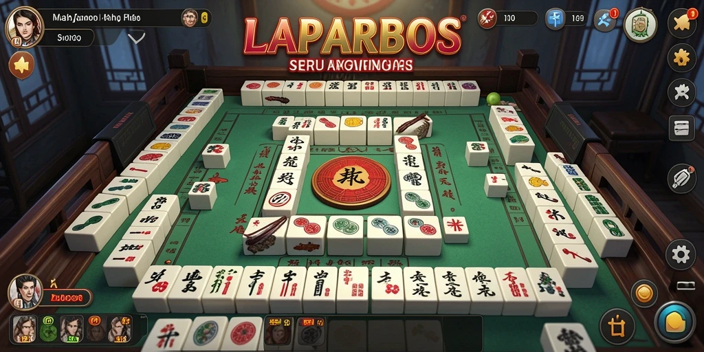 Tampilan gameplay LAPARBOS yang mendebarkan dalam permainan Mahjong.