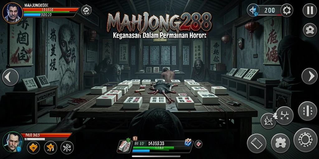 Tampilan gameplay dari MAHJONG288 yang menegangkan dan menyeramkan.