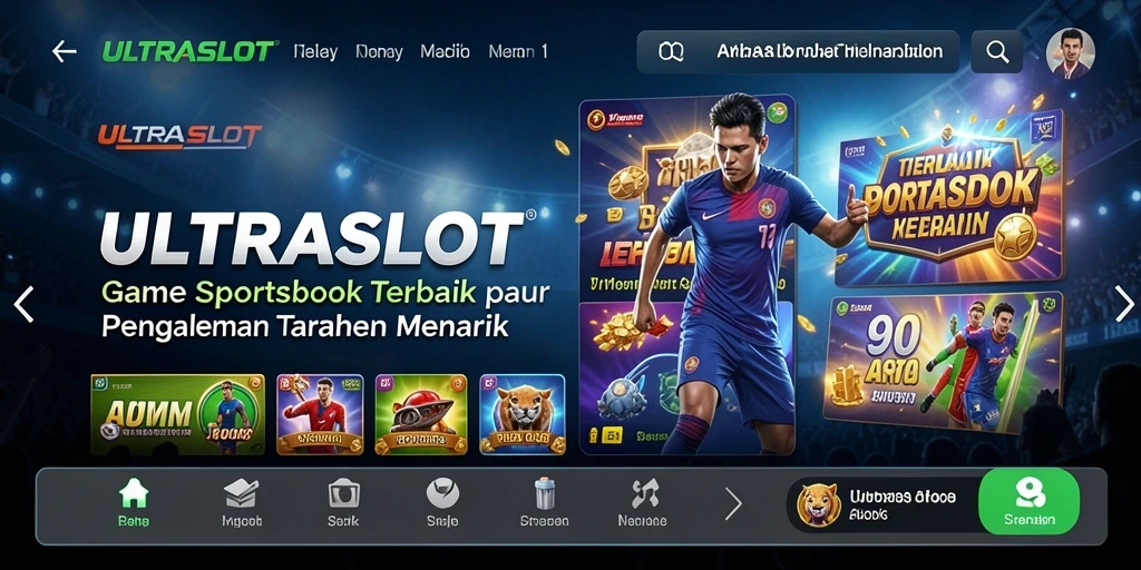 Tampilan gameplay ULTRASLOT dengan fitur sportsbook yang menarik.